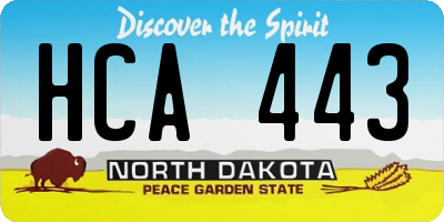ND license plate HCA443