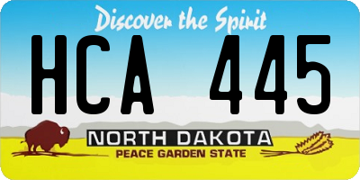 ND license plate HCA445