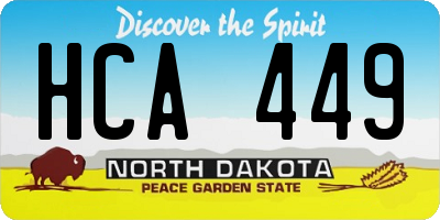ND license plate HCA449