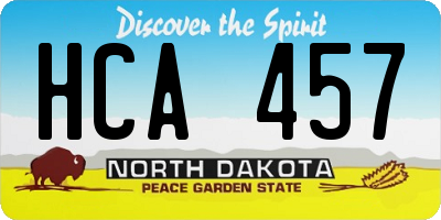 ND license plate HCA457