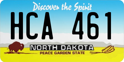 ND license plate HCA461