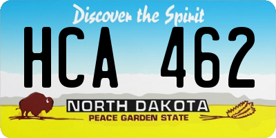 ND license plate HCA462