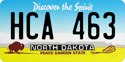 ND license plate HCA463