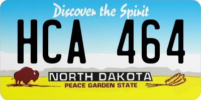 ND license plate HCA464