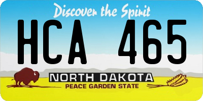 ND license plate HCA465