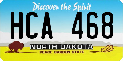 ND license plate HCA468