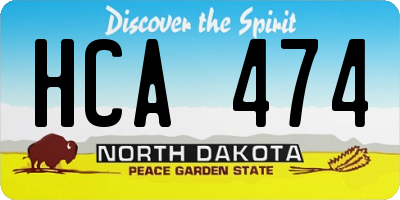 ND license plate HCA474