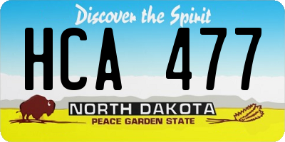 ND license plate HCA477