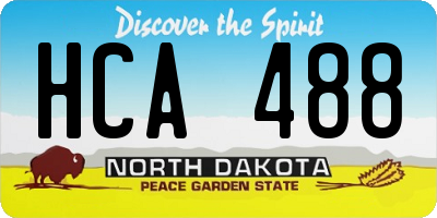 ND license plate HCA488