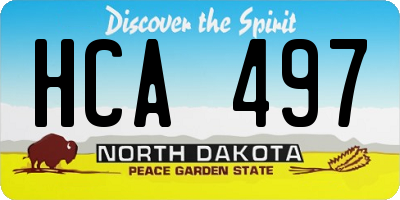 ND license plate HCA497