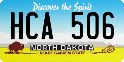 ND license plate HCA506