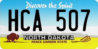 ND license plate HCA507