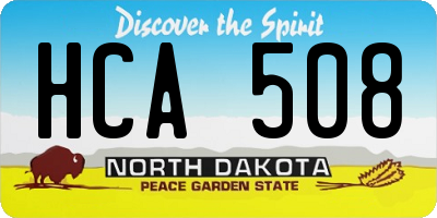 ND license plate HCA508