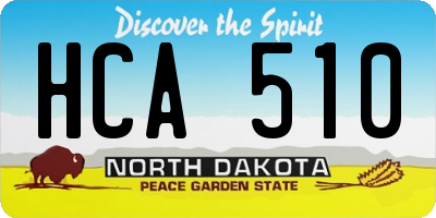 ND license plate HCA510