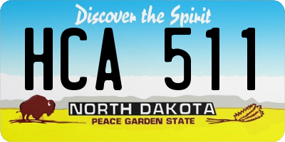 ND license plate HCA511