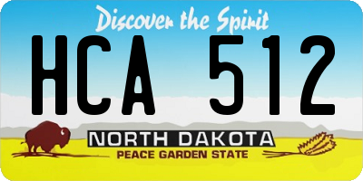 ND license plate HCA512