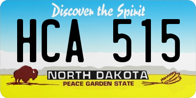 ND license plate HCA515