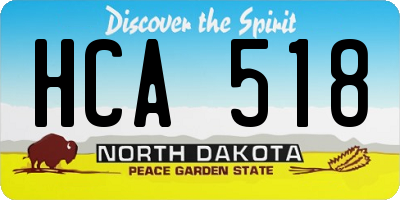 ND license plate HCA518