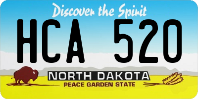 ND license plate HCA520