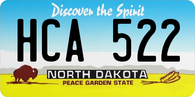 ND license plate HCA522