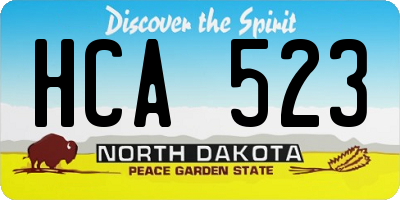 ND license plate HCA523