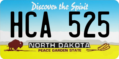 ND license plate HCA525