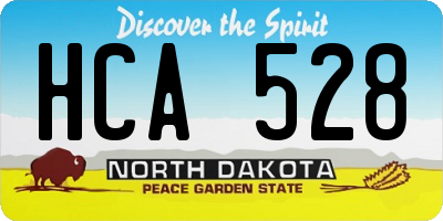 ND license plate HCA528