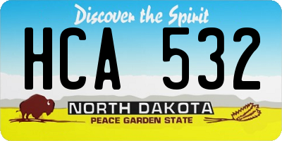 ND license plate HCA532