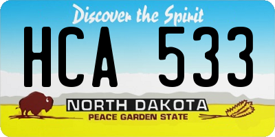 ND license plate HCA533