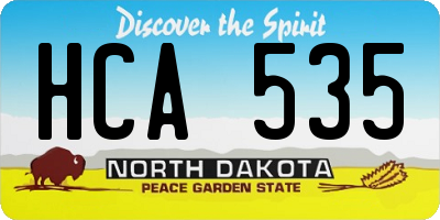 ND license plate HCA535