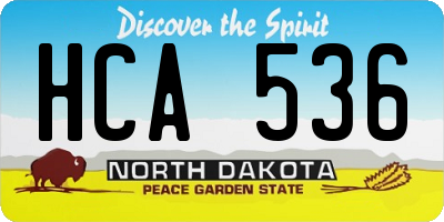 ND license plate HCA536