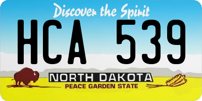 ND license plate HCA539