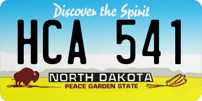 ND license plate HCA541