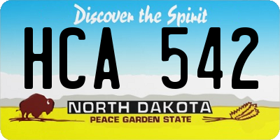 ND license plate HCA542