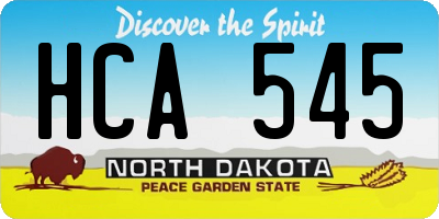 ND license plate HCA545