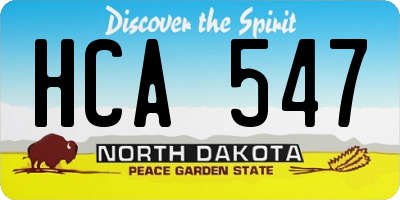 ND license plate HCA547