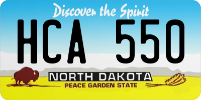 ND license plate HCA550