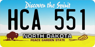 ND license plate HCA551