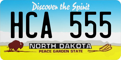 ND license plate HCA555