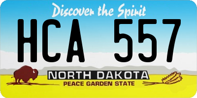 ND license plate HCA557