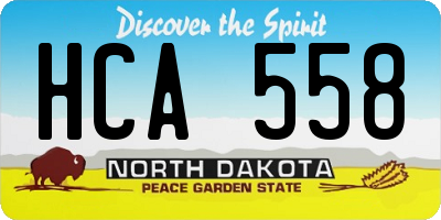 ND license plate HCA558