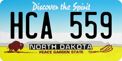 ND license plate HCA559