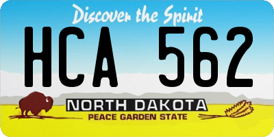 ND license plate HCA562