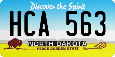 ND license plate HCA563