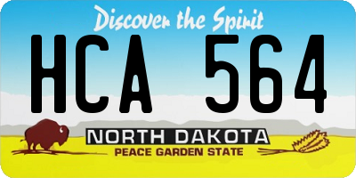 ND license plate HCA564