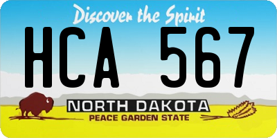 ND license plate HCA567