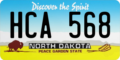 ND license plate HCA568