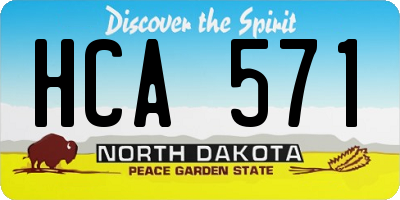 ND license plate HCA571
