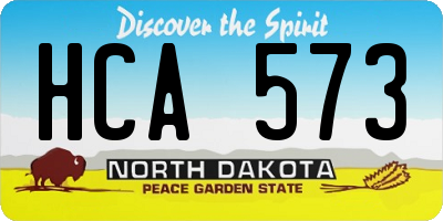 ND license plate HCA573