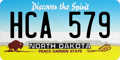 ND license plate HCA579